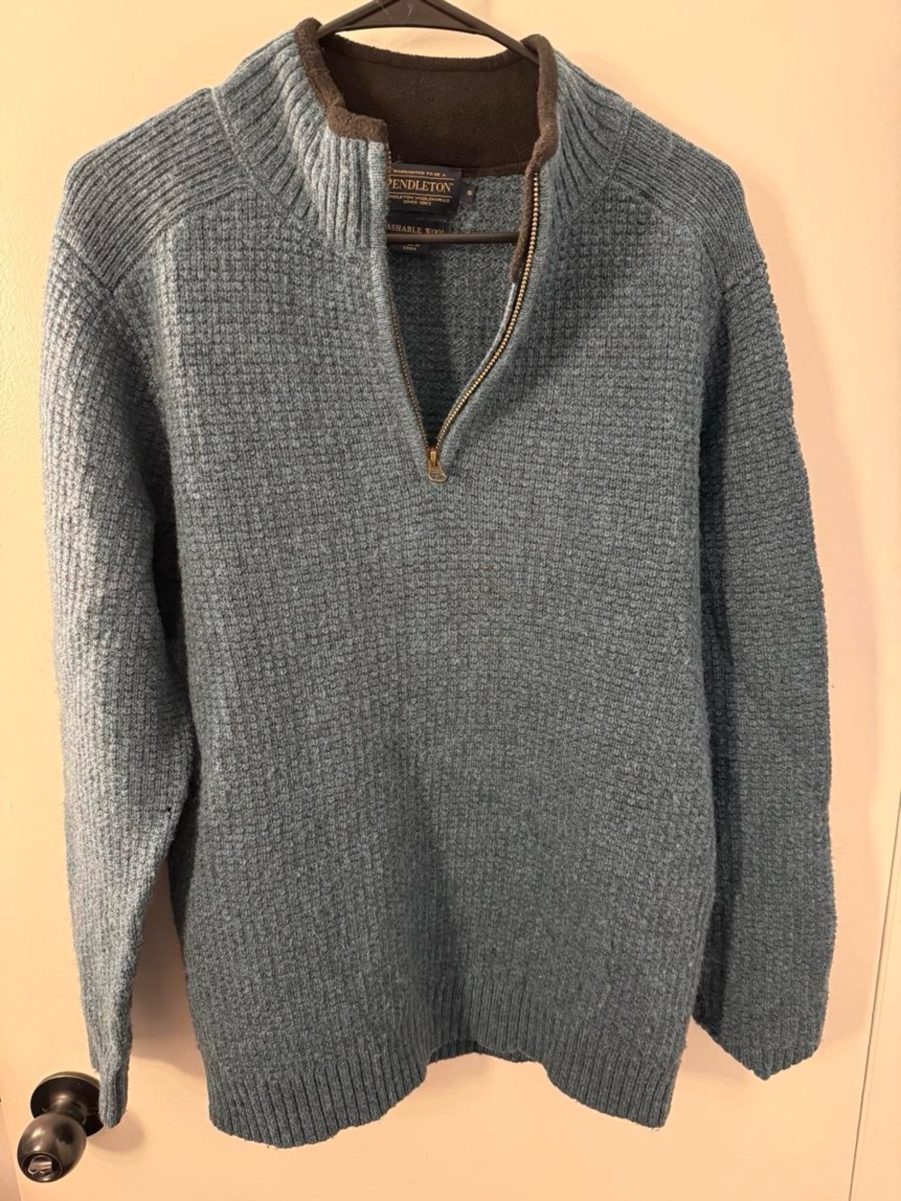 Pendleton Men's Teal Half-Zip Knit Pullover